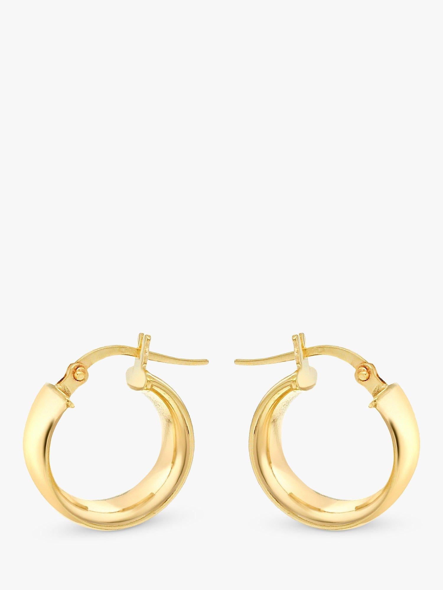 IBB 9ct gold wide creole hoop earrings, imported from the UK