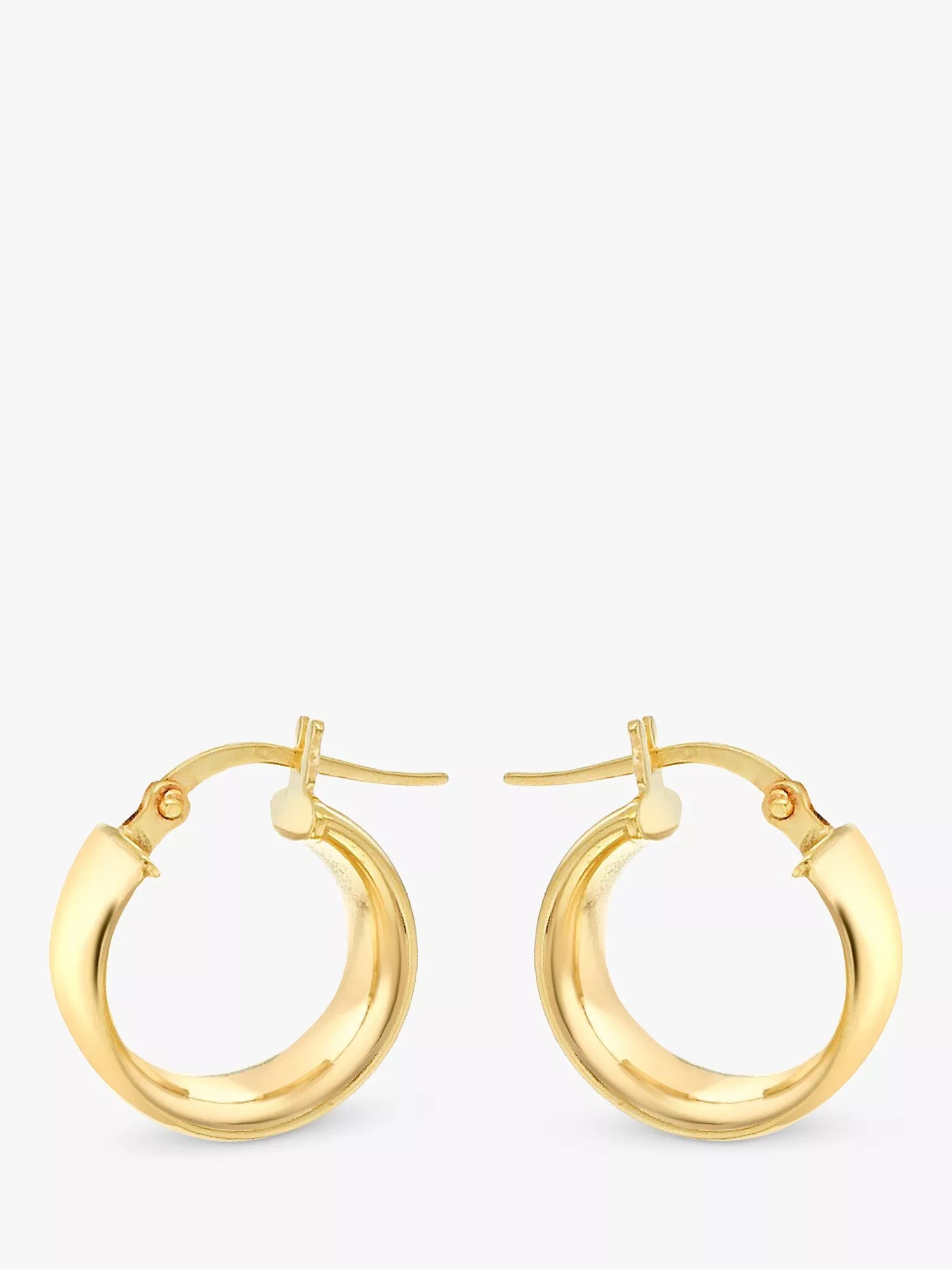 IBB 9ct gold wide creole hoop earrings, imported from the UK