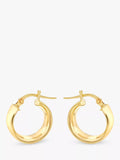 IBB 9ct gold wide creole hoop earrings, imported from the UK