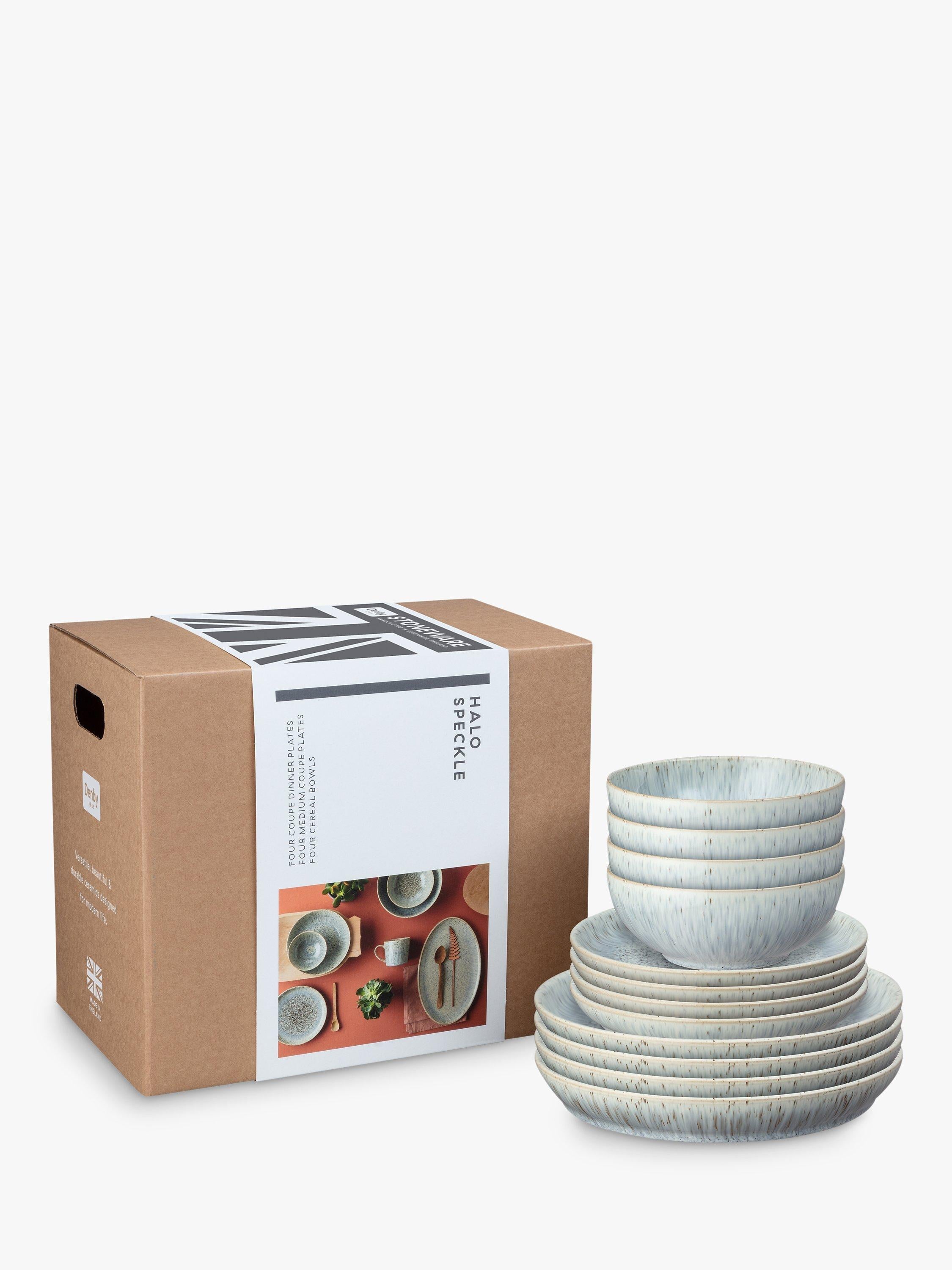 Denby Halo Speckle stoneware dinnerware set 12-piece - British product