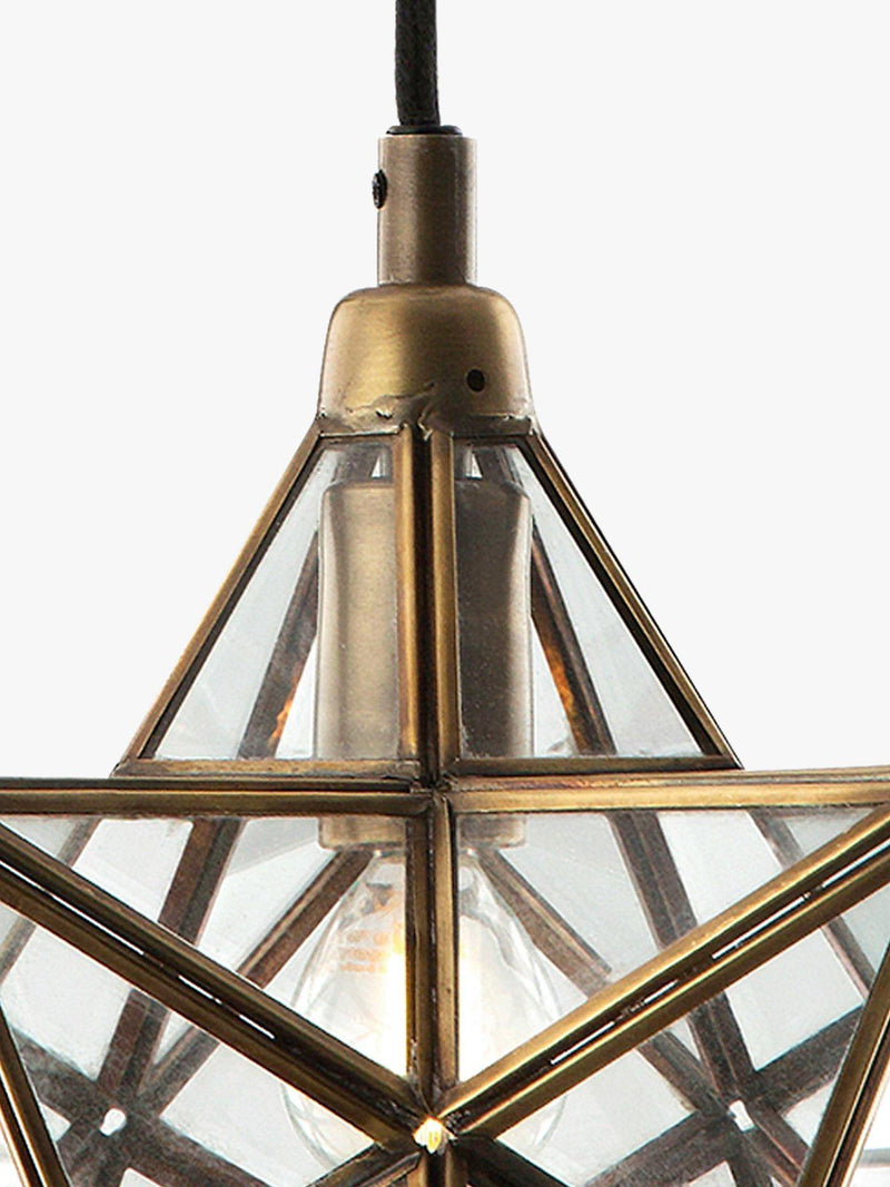 Där Ilario Star small ceiling light antique brass, imported from the UK