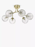 Där Yiska ribbed glass semi flush ceiling light - British product