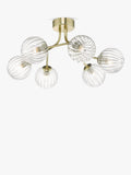 Där Yiska ribbed glass semi flush ceiling light - British product
