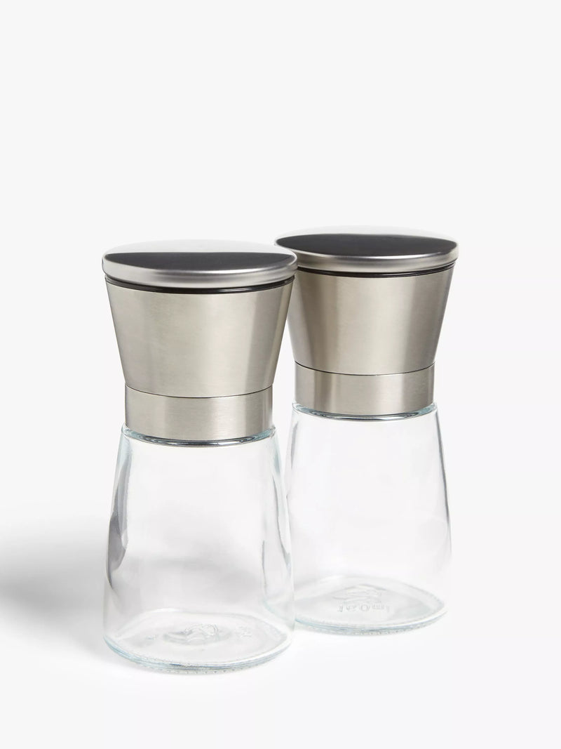 John Lewis stainless steel salt pepper mills set - British product
