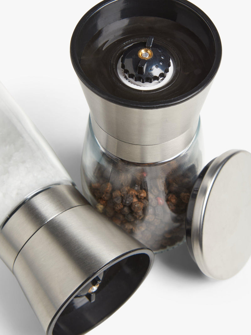 John Lewis stainless steel salt pepper mills set - British product