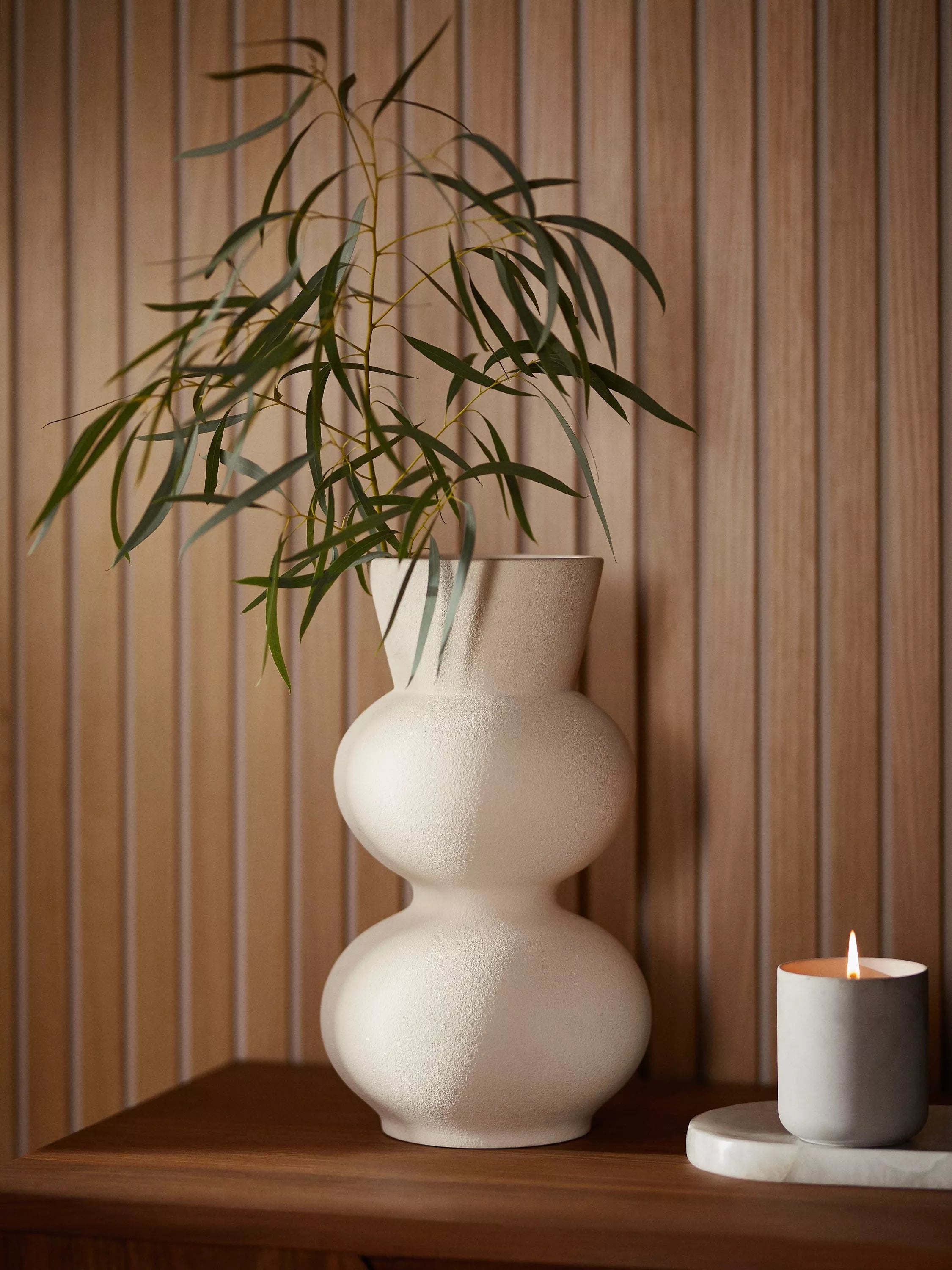 John Lewis Totem Earthenware Vase Natural H33cm (British brand)