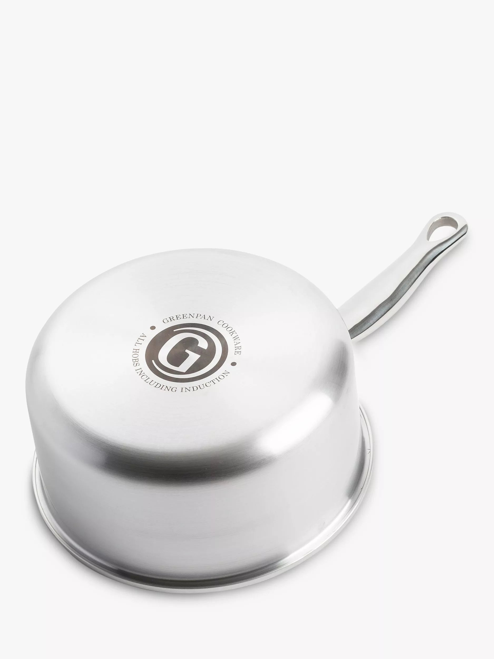 GreenPan Premiere 3-piece stainless steel saucepan set, UK version