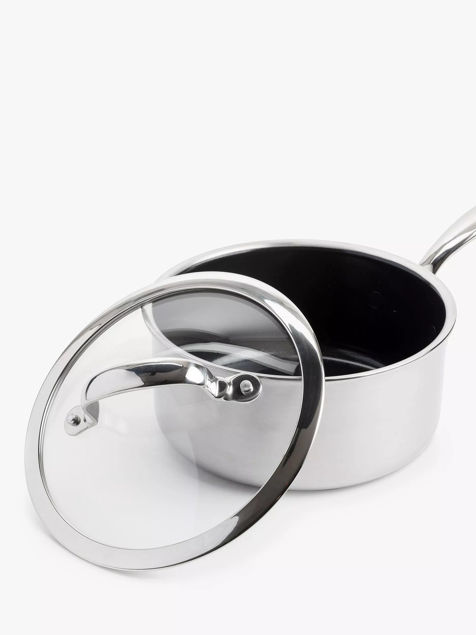 GreenPan Premiere 3-piece stainless steel saucepan set, UK version