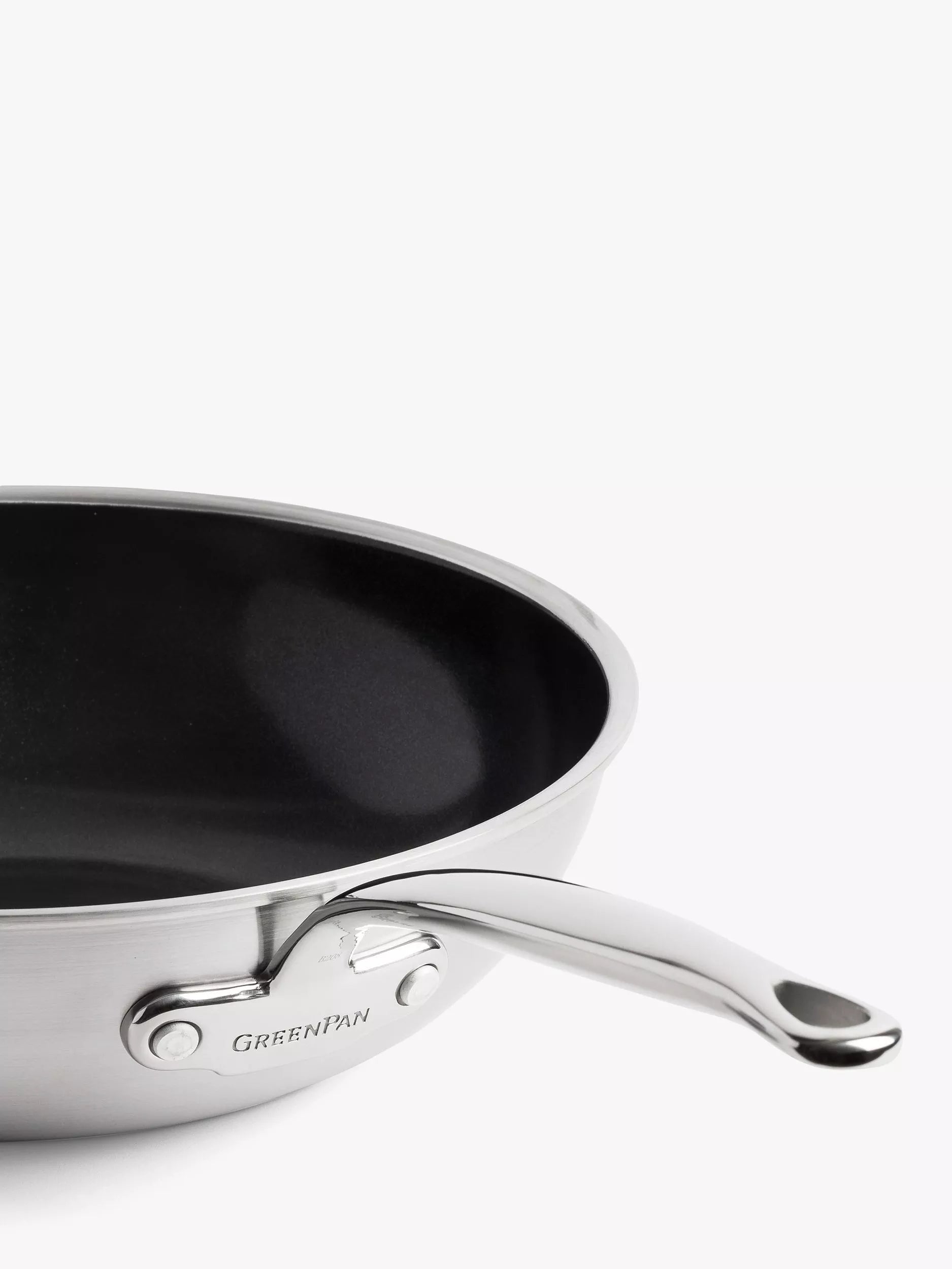 GreenPan Premiere stainless steel ceramic non-stick wok 30cm, imported from the UK