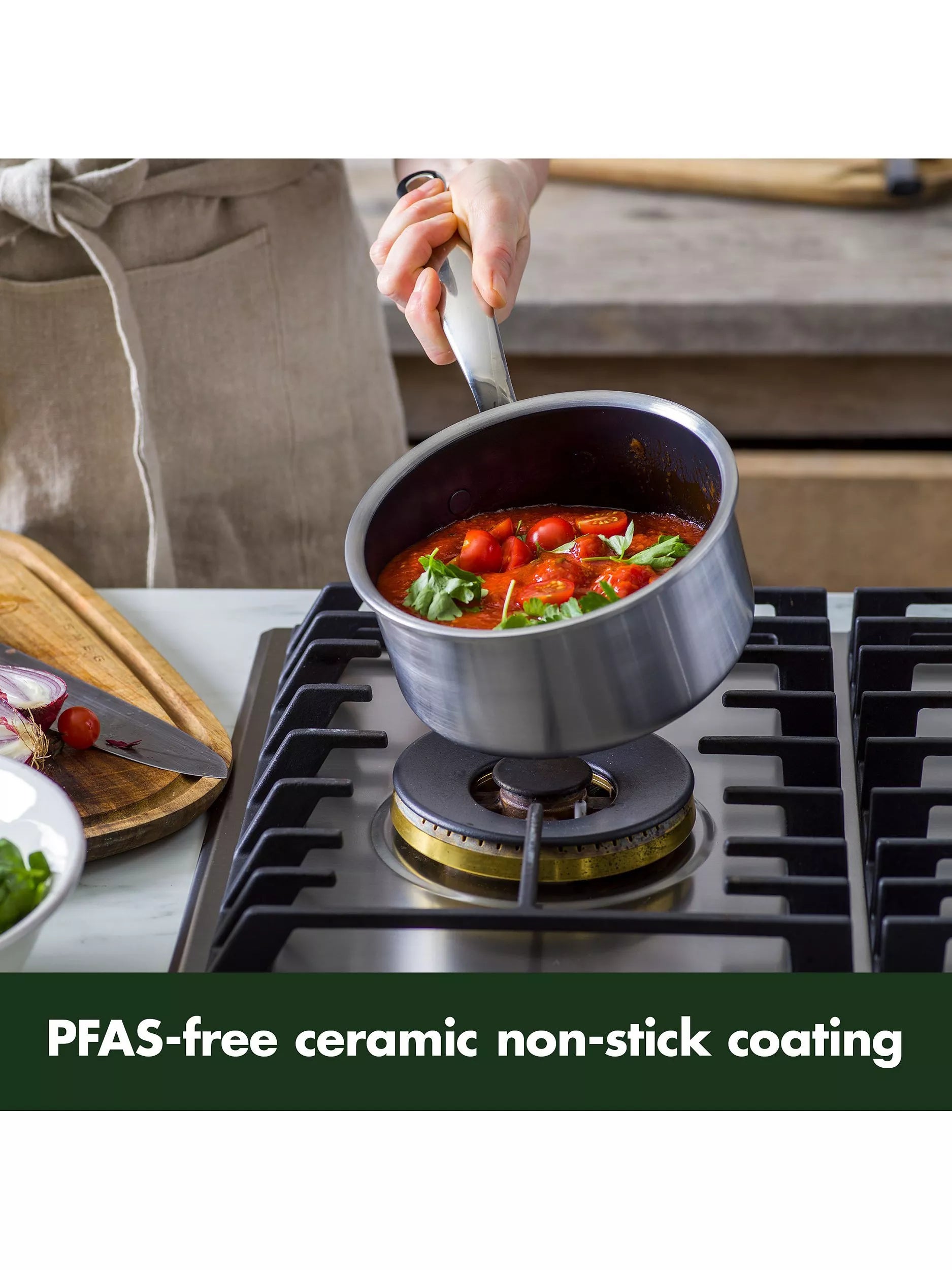 GreenPan Premiere stainless steel ceramic non-stick milk pan 16cm, UK version