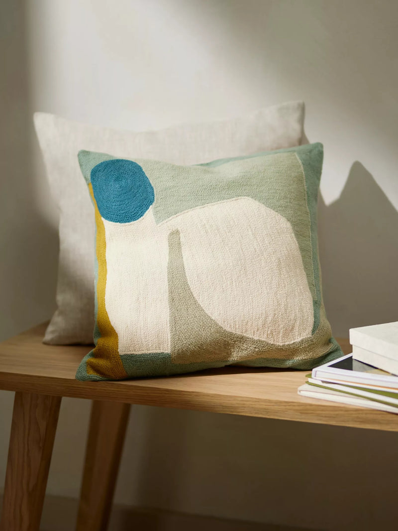 John Lewis Collage Curve Cushion Multi 45x45cm, imported from the UK