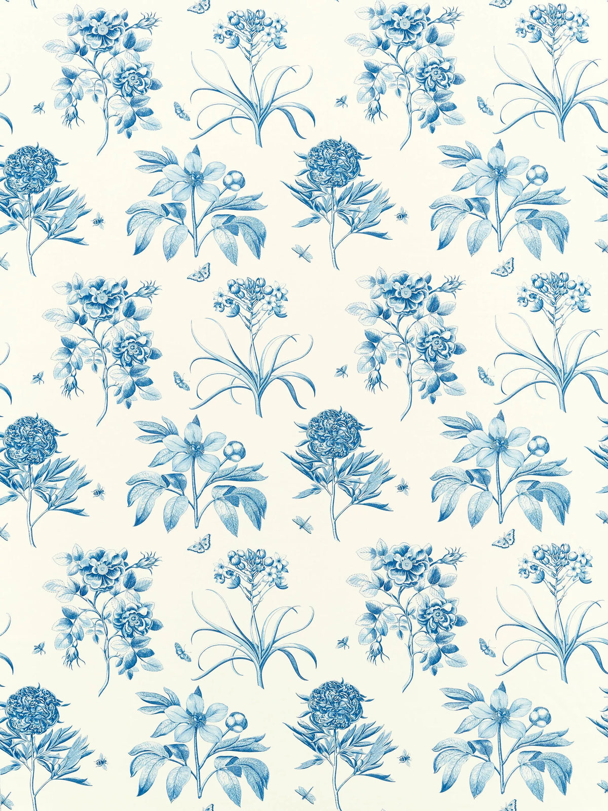 Sanderson Etches & Roses floral furnishing fabric, imported from the UK
