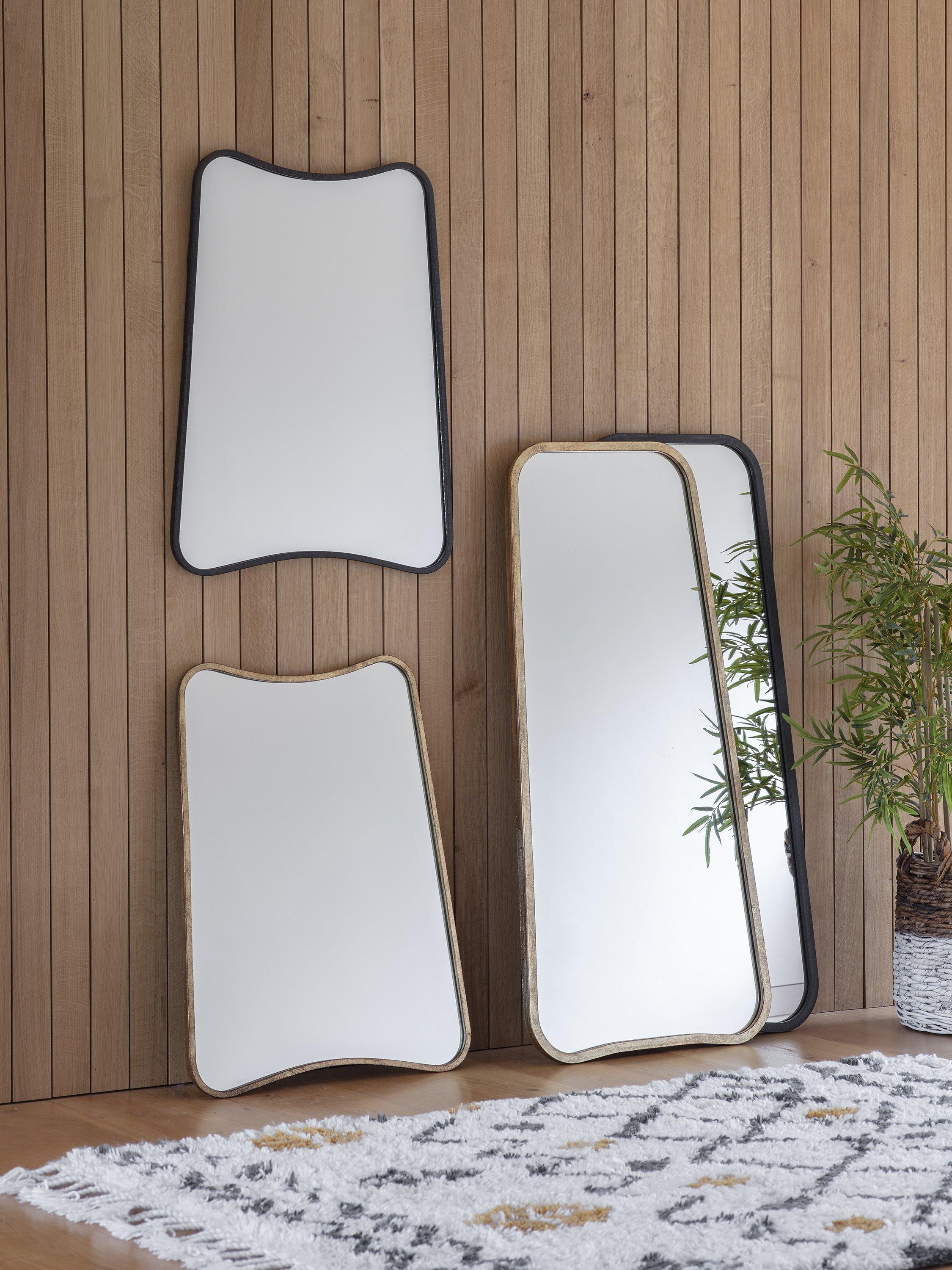 Kurva curved metal corners leaner mirror 123 x 56.5cm, UK version
