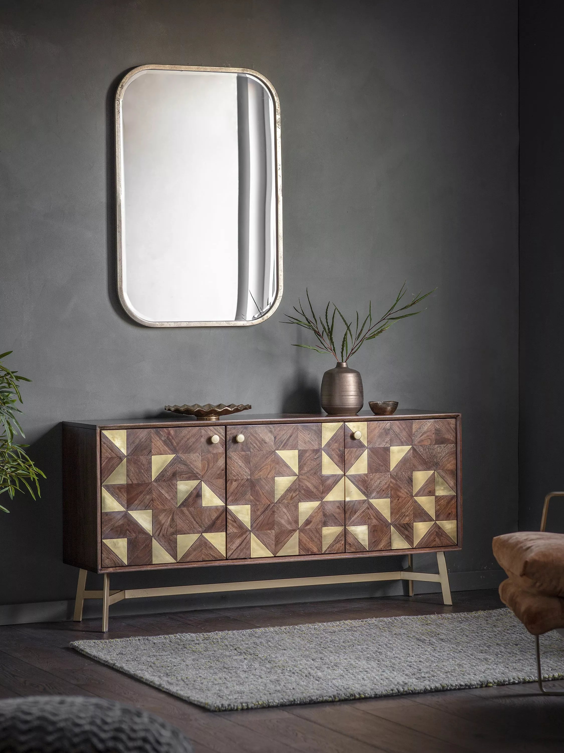 John Lewis Logan rectangular metal frame wall mirror 95.5x65.5cm - British product