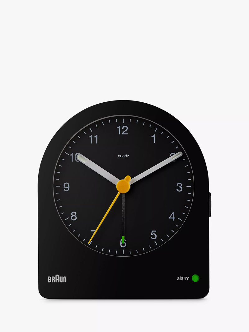 Braun BC22 classic analogue quiet quartz alarm clock, imported from the UK