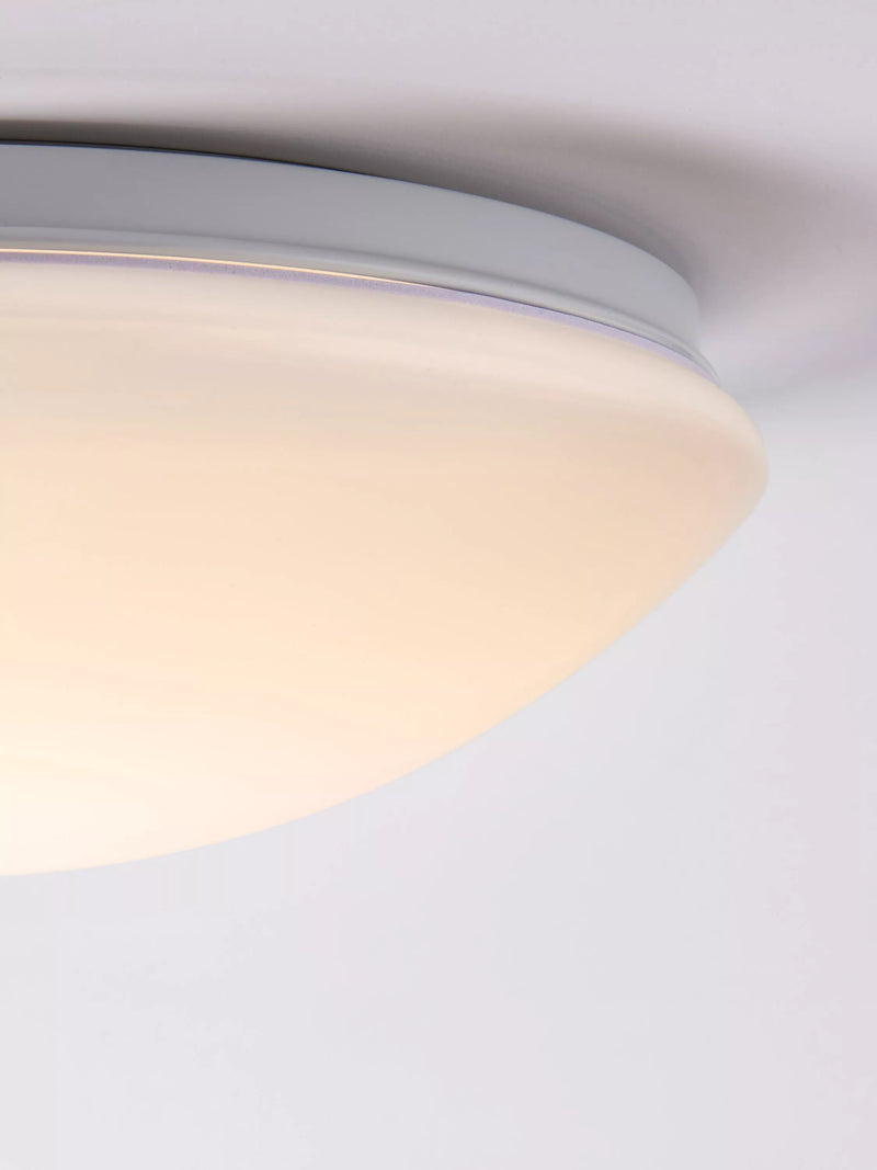 John Lewis Saint LED flush bathroom ceiling light white H10x31cm (British brand)