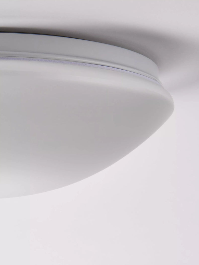 John Lewis Saint LED flush bathroom ceiling light white H10x31cm (British brand)