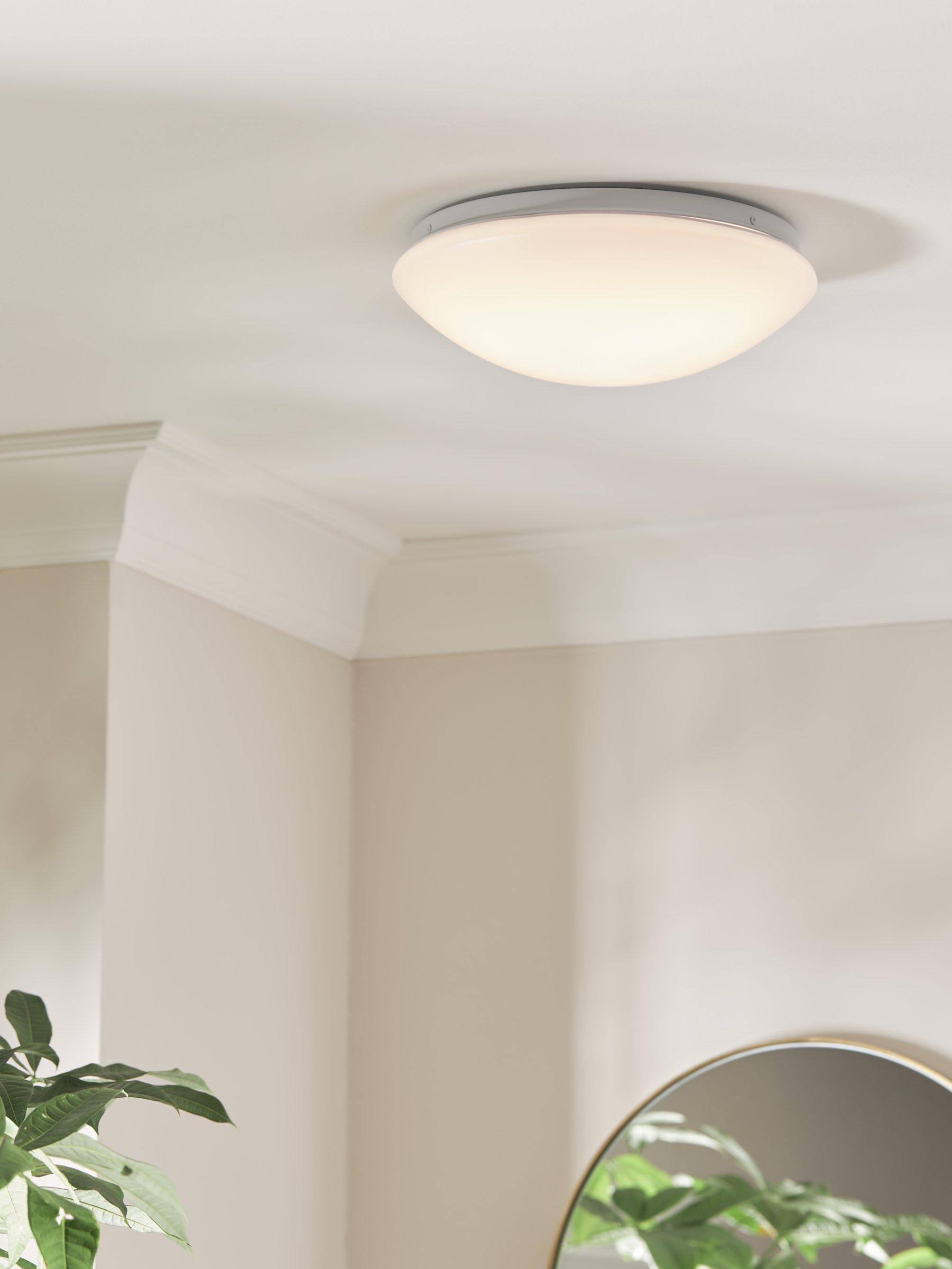 John Lewis Saint LED flush bathroom ceiling light white H10x31cm (British brand)