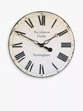 Lascelles personalised Roman numeral wall clock 50cm, UK version