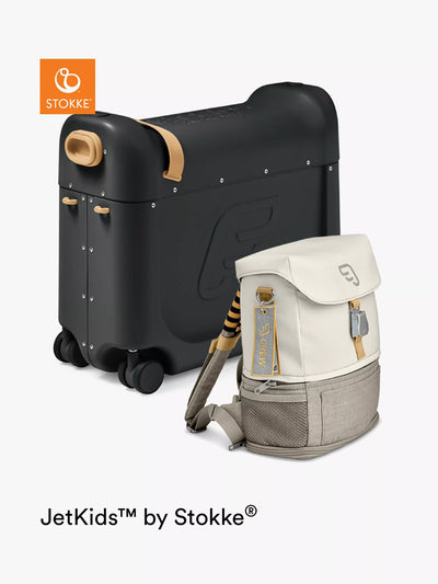 John Lewis Travel Bundle with Ride-On Suitcase and Expandable Backpack in Black- Buy online at McGrocer