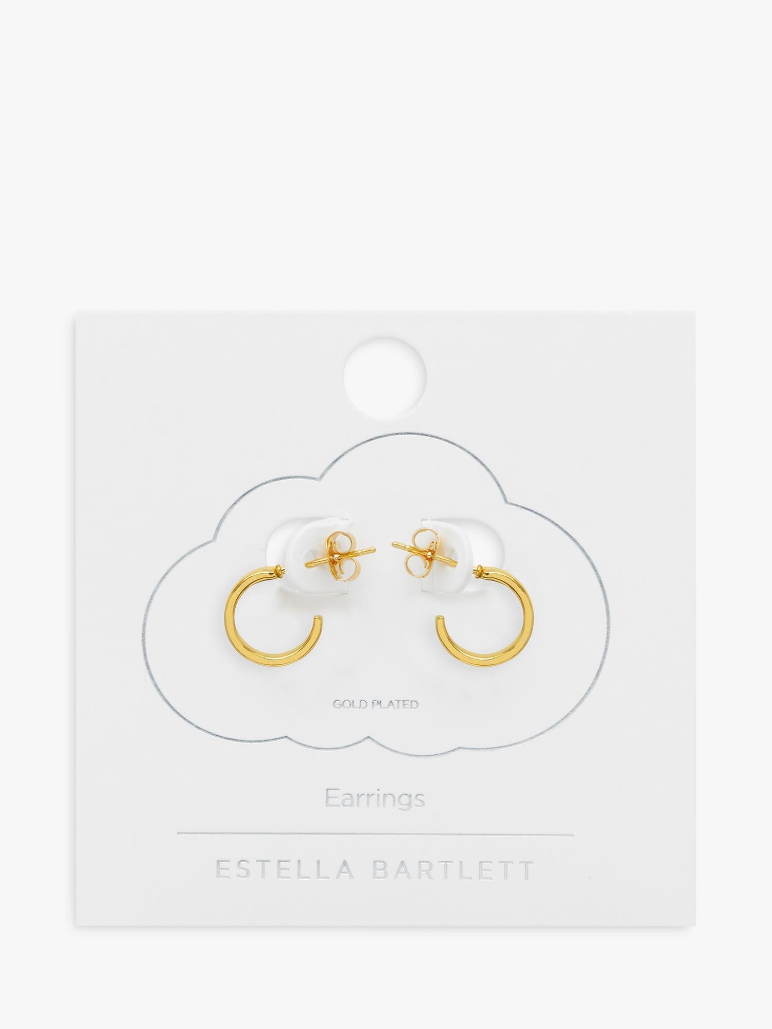 Estella Bartlett flat gold hoop earrings, imported from the UK