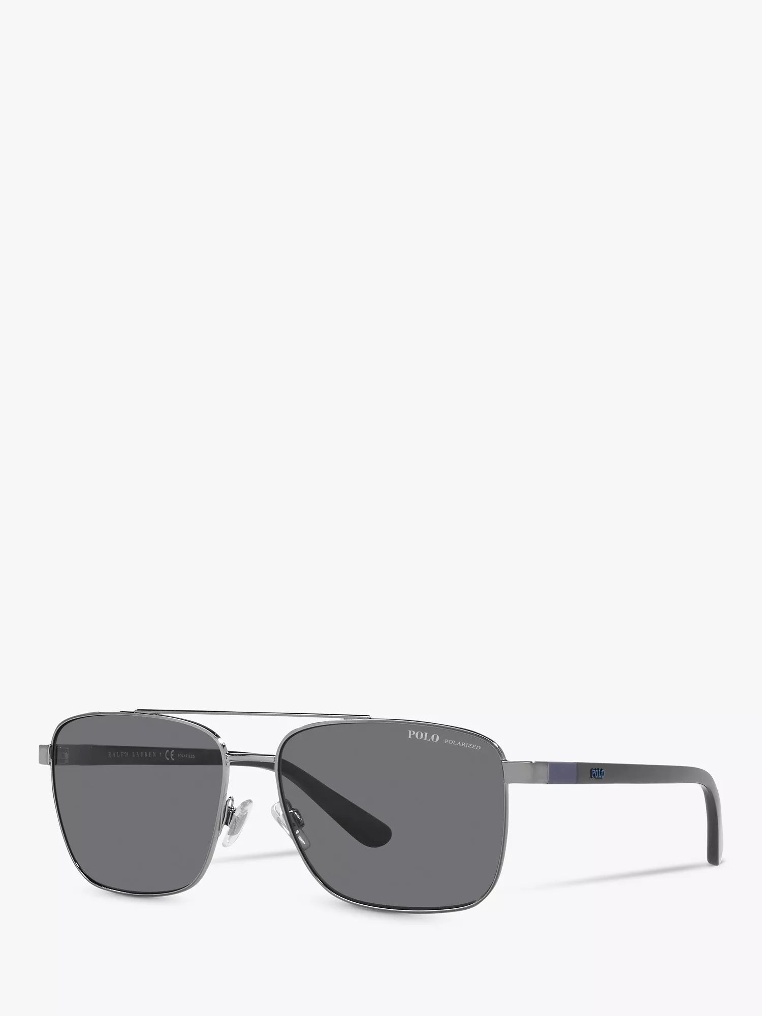 Ralph Lauren rectangular polarised sunglasses gunmetal grey (British brand)