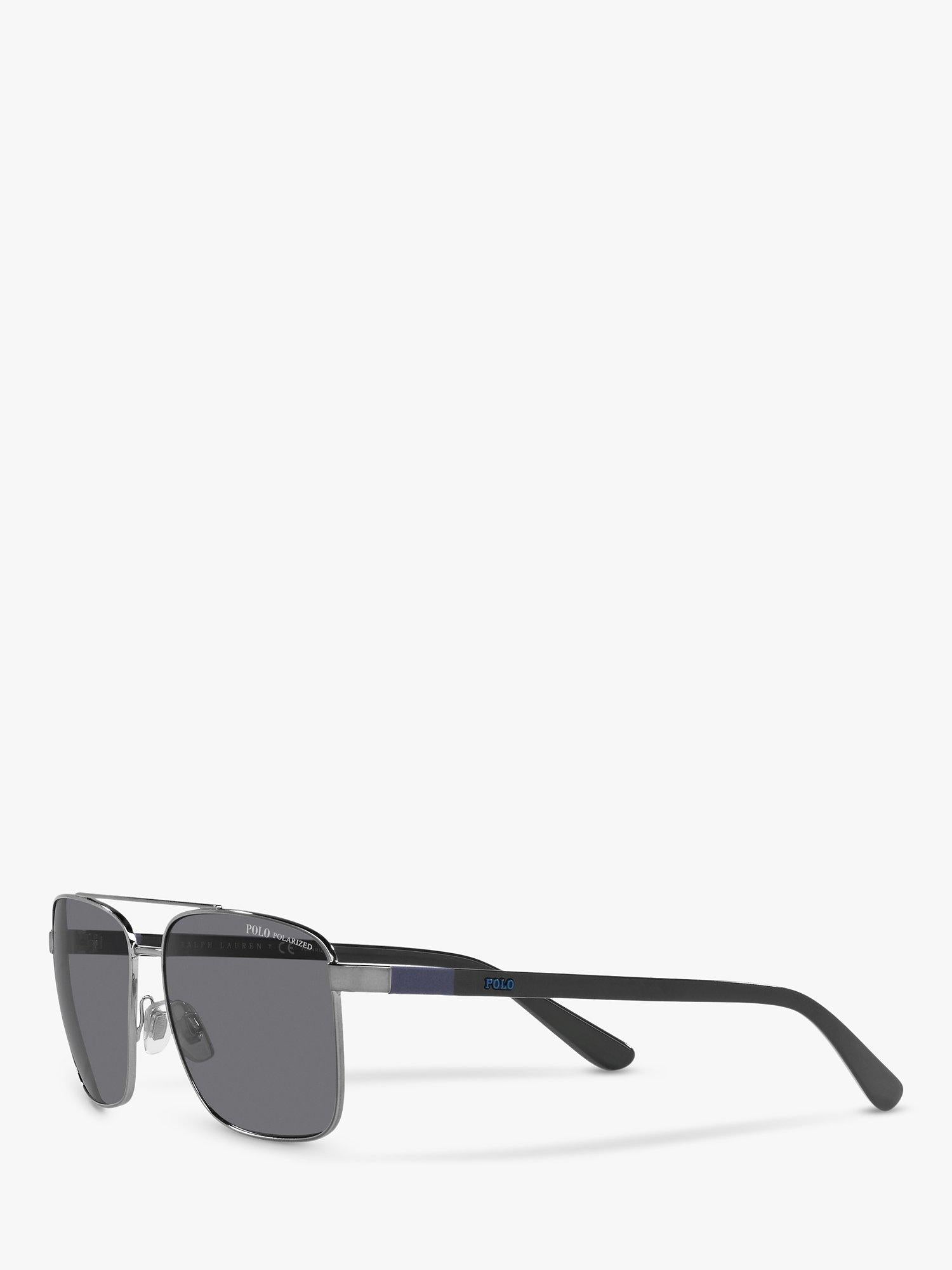 Ralph Lauren rectangular polarised sunglasses gunmetal grey (British brand)