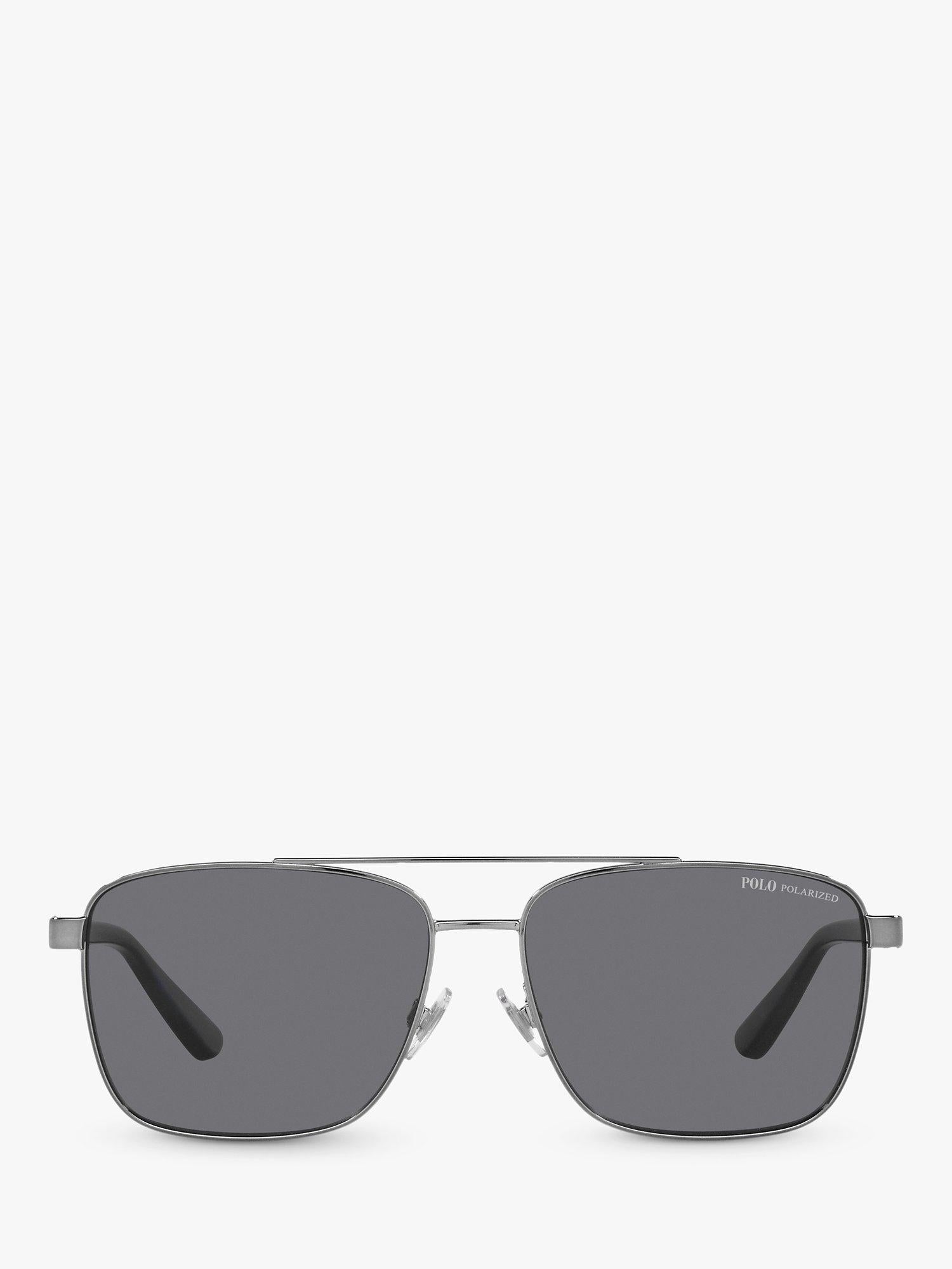 Ralph Lauren rectangular polarised sunglasses gunmetal grey (British brand)