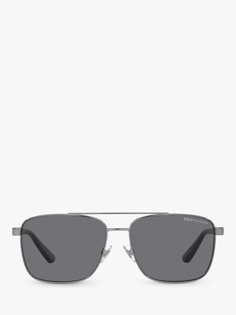 Ralph Lauren rectangular polarised sunglasses gunmetal grey (British brand)