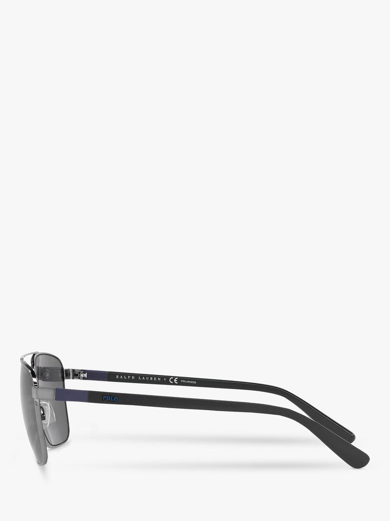 Ralph Lauren rectangular polarised sunglasses gunmetal grey (British brand)