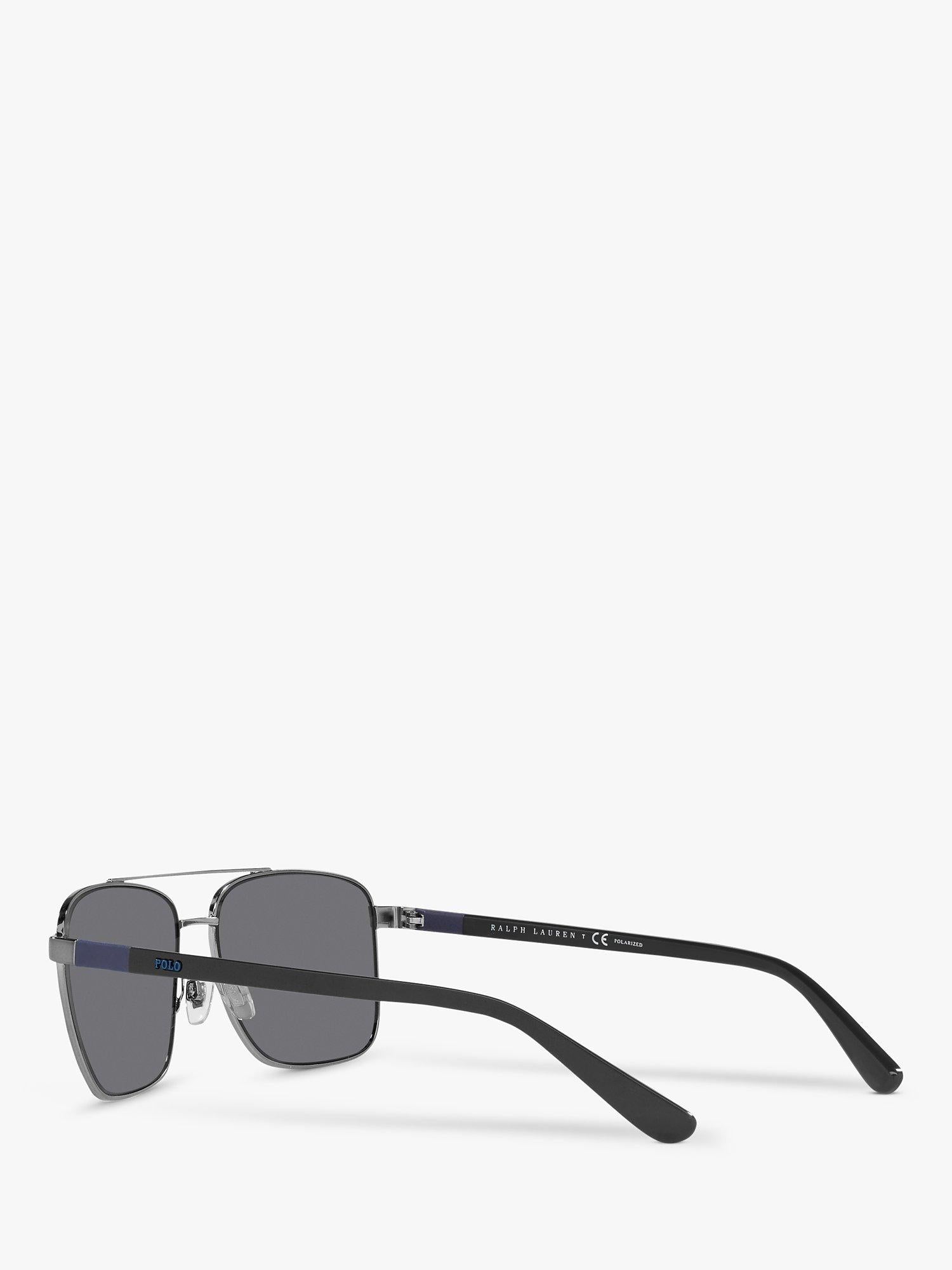 Ralph Lauren rectangular polarised sunglasses gunmetal grey (British brand)