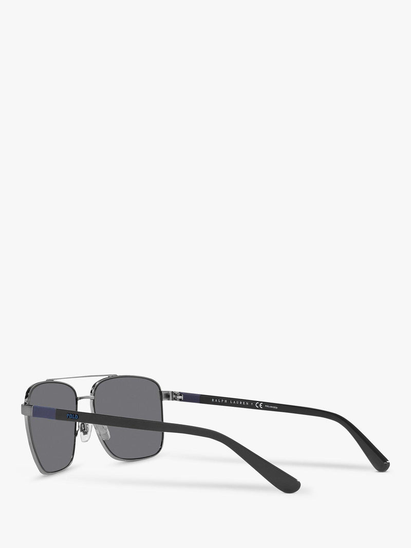 Ralph Lauren rectangular polarised sunglasses gunmetal grey (British brand)