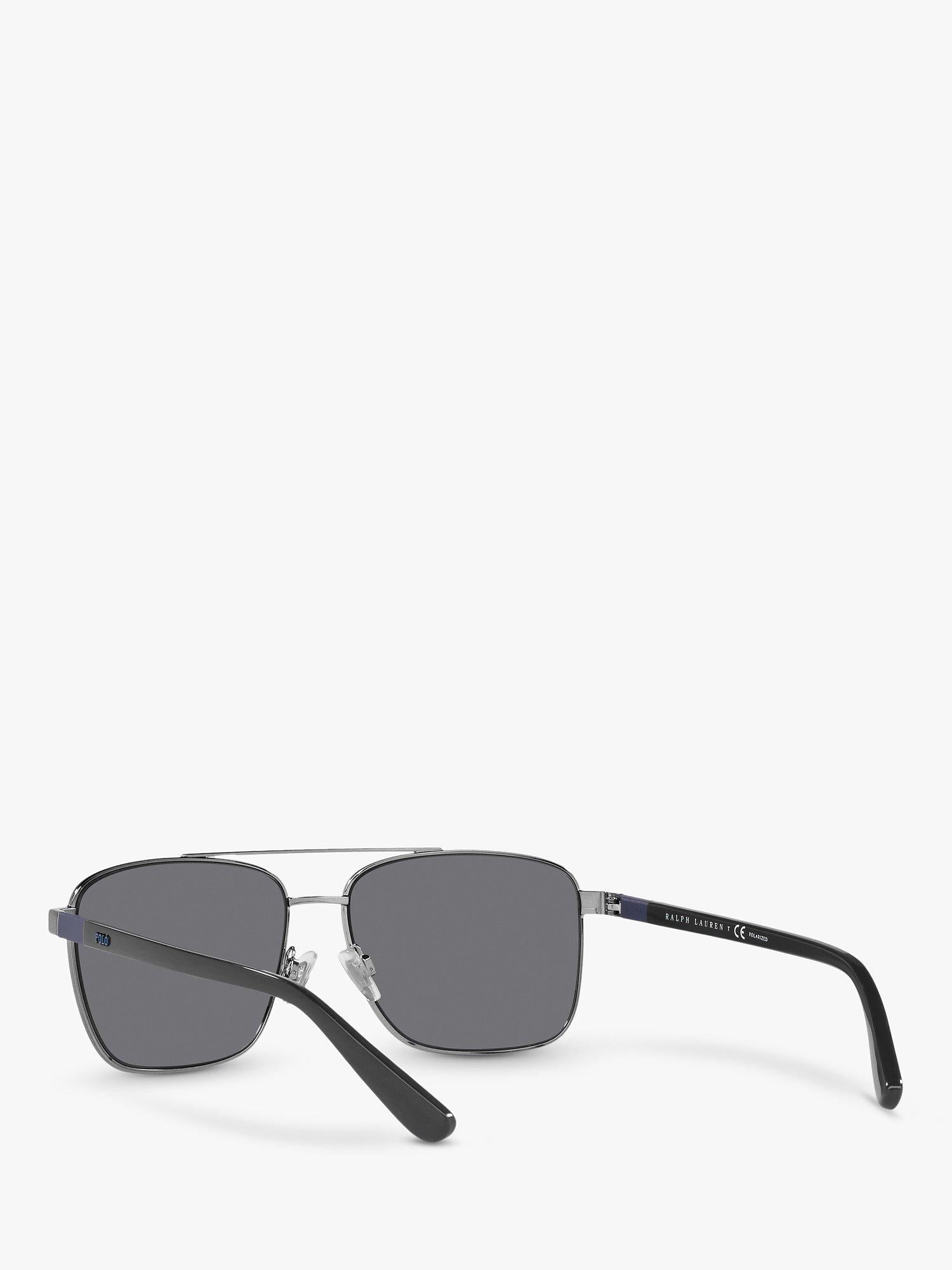 Ralph Lauren rectangular polarised sunglasses gunmetal grey (British brand)