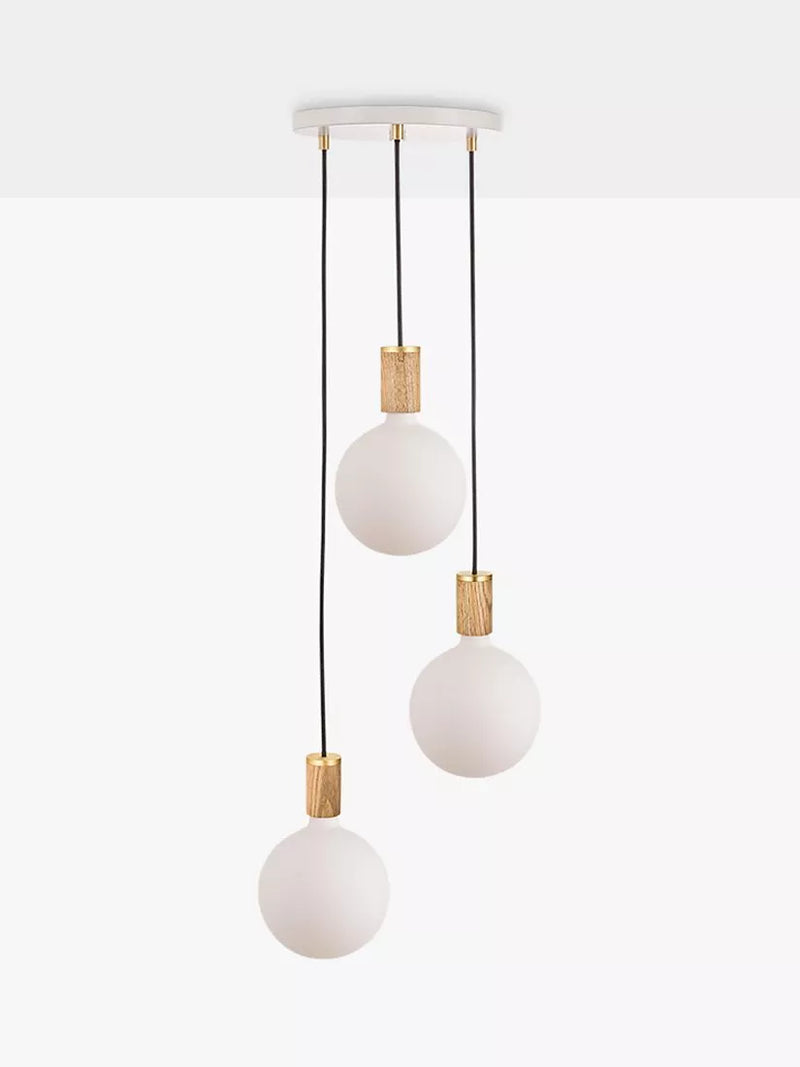 Tala oak triple cluster pendant light (British brand)