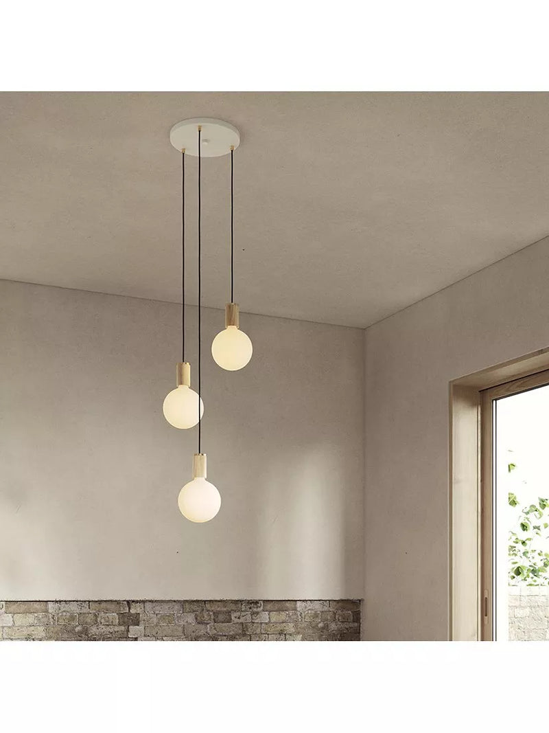 Tala oak triple cluster pendant light (British brand)