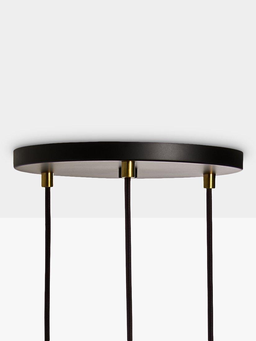 Tala brass triple pendant light with Voronoi II bulbs - British product
