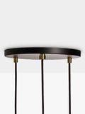 Tala brass triple pendant light with Voronoi II bulbs - British product