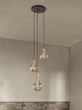 Tala brass triple pendant light with Voronoi II bulbs - British product