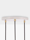 Tala oak pendant cluster ceiling light with three dimmable LED bulbs - British product