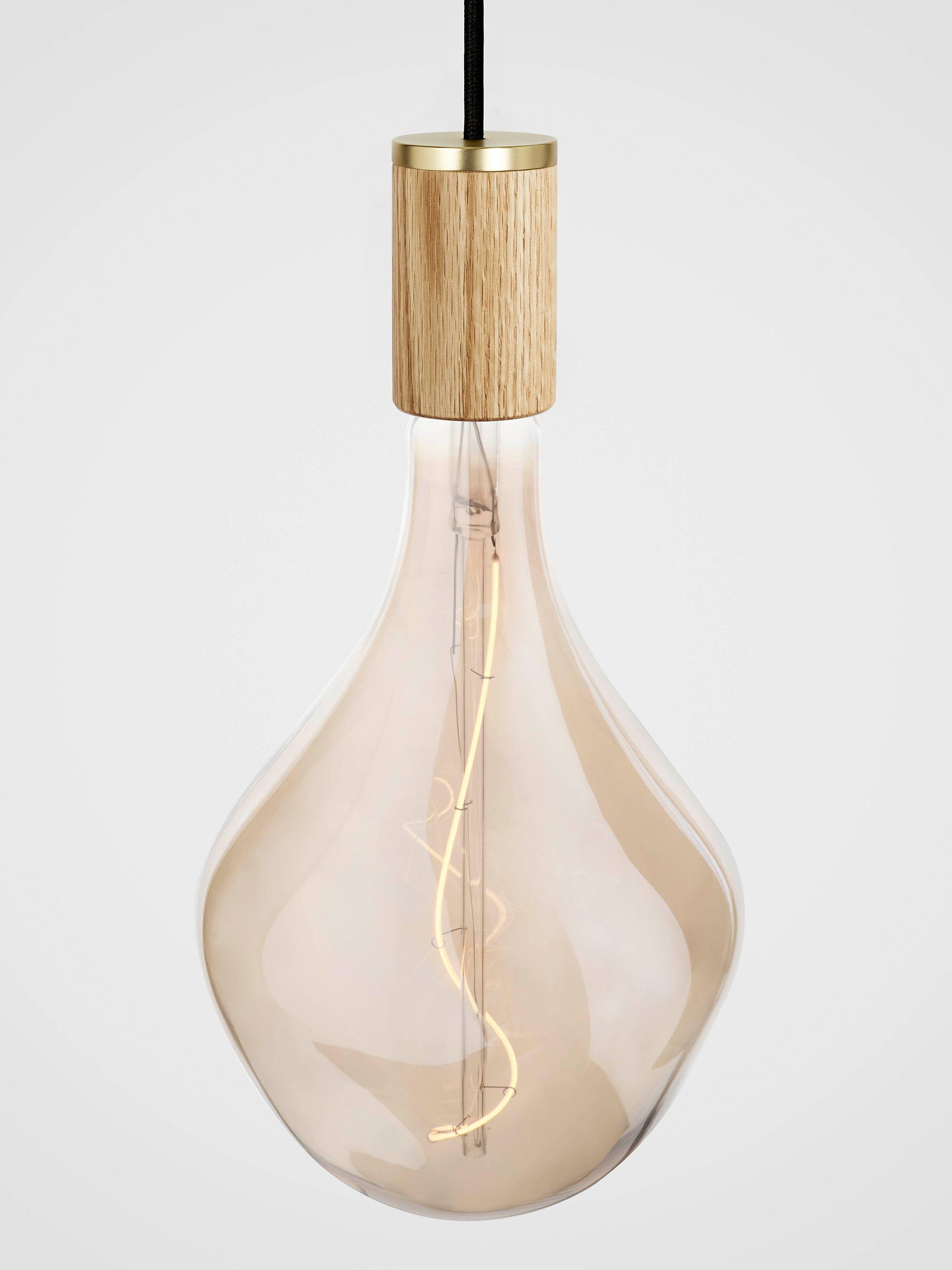 Tala oak pendant cluster ceiling light with three dimmable LED bulbs - British product