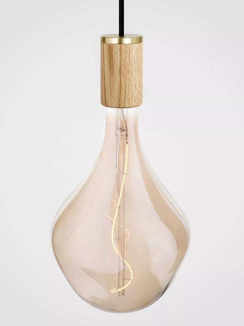 Tala oak pendant cluster ceiling light with three dimmable LED bulbs - British product