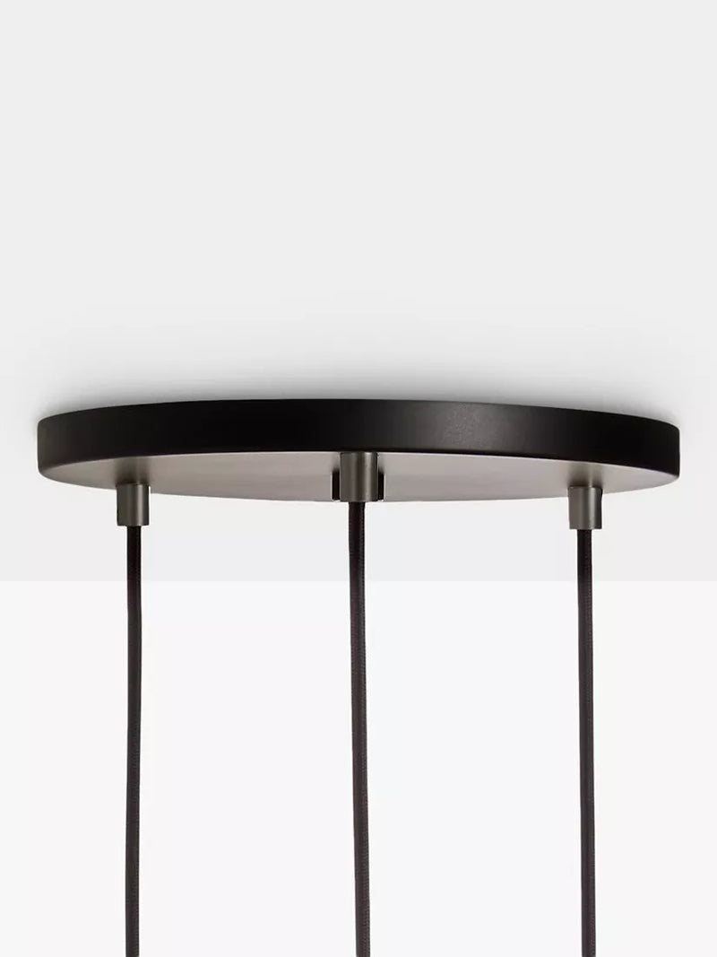 Tala triple pendant ceiling light graphite with three globe bulbs (British brand)