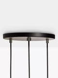Tala triple pendant ceiling light graphite with three globe bulbs (British brand)