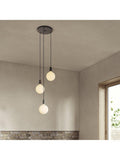Tala triple pendant ceiling light graphite with three globe bulbs (British brand)