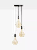 Tala triple pendant light with Voronoi II LED bulbs graphite (British brand)