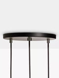 Tala triple pendant light with Voronoi II LED bulbs graphite (British brand)