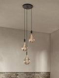 Tala triple pendant light with Voronoi II LED bulbs graphite (British brand)