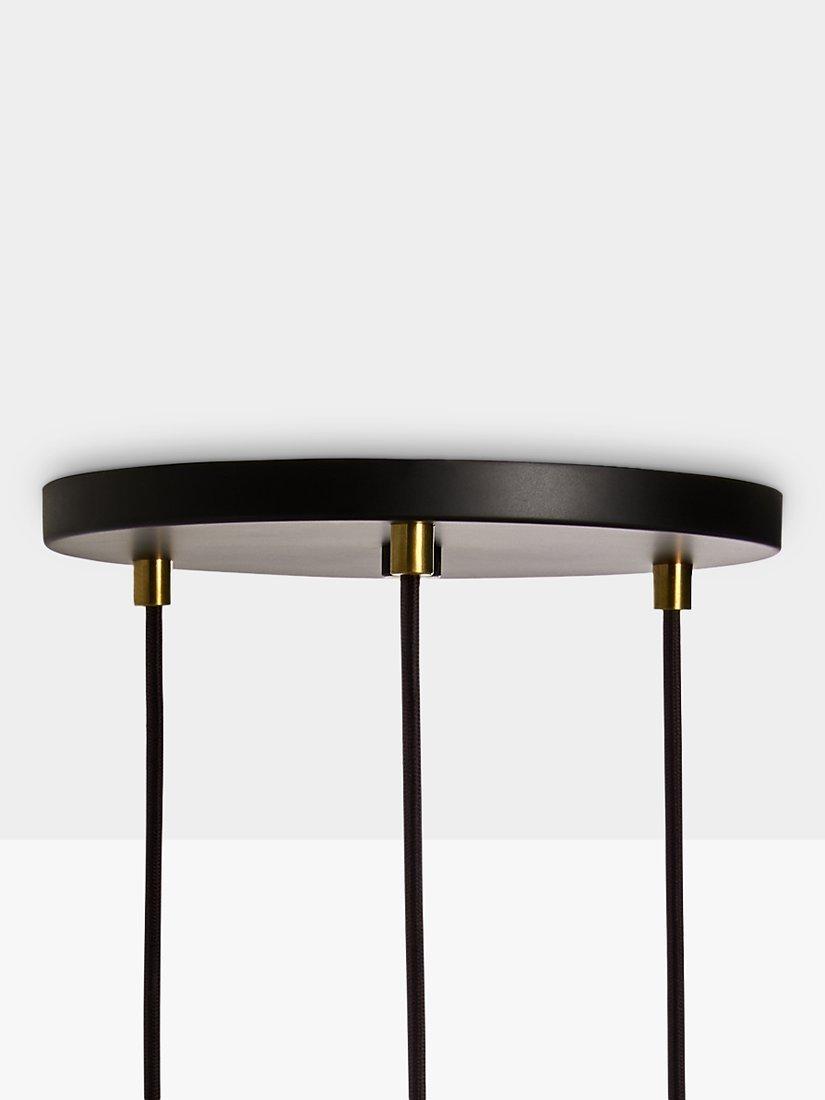 Tala walnut triple pendant cluster with LED bulbs, UK version