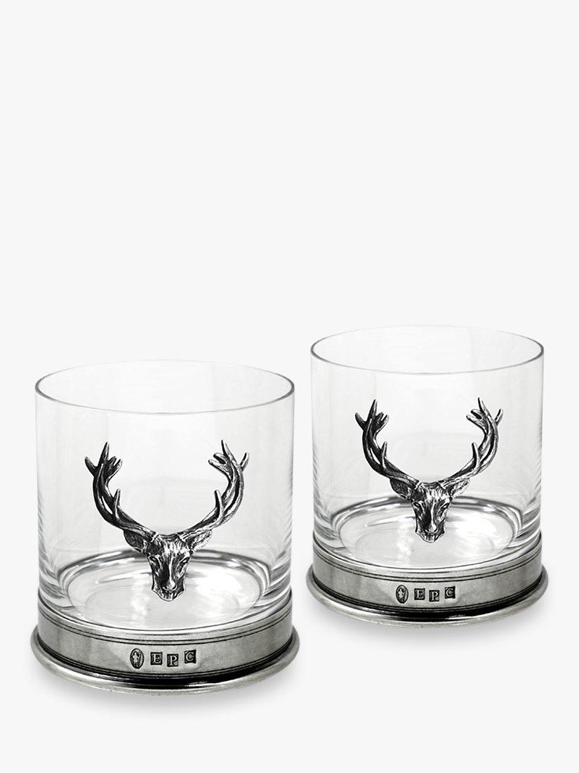 English Pewter Company stag design pewter tumblers set of two - British product