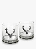 English Pewter Company stag design pewter tumblers set of two - British product